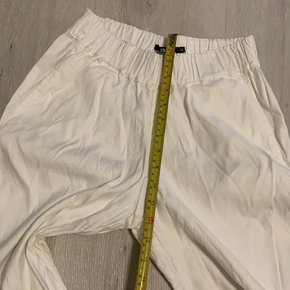 Jarbo‎ easy crop size 32 white elastic waist pockets pull on summer linen blend - Picture 10 of 14